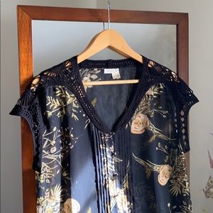 SPRING CLEANING SALE!Anthropology sheer floral top